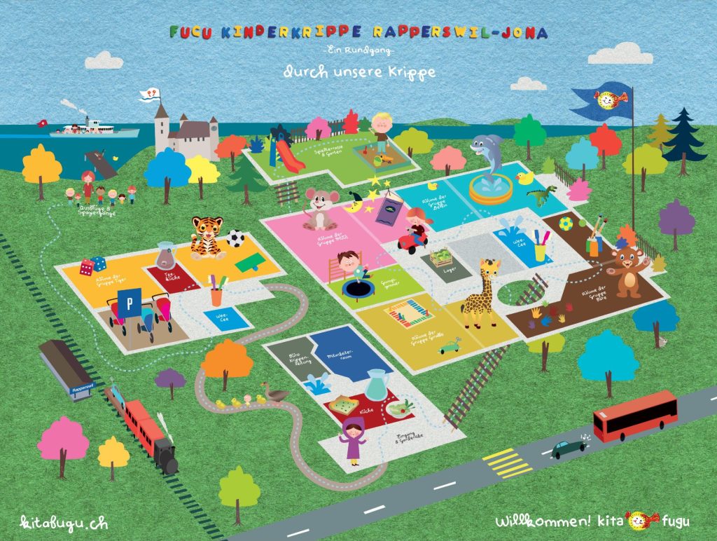 Grundriss Kinderkrippe Fugu Rapperswil - hier betreuen wir ihre Kinder mit Herz und Freude